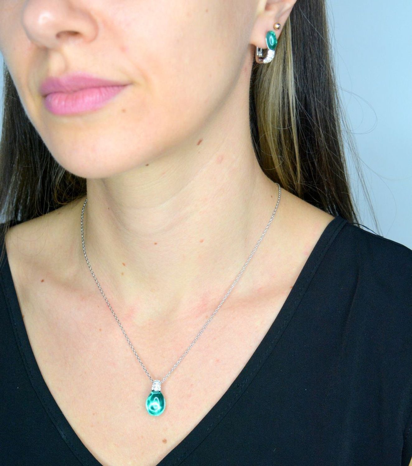 Naszyjnik damski srebrny 925 z kamieniem w kolorze turmalinu Nomination Myradiance 241508 041.png